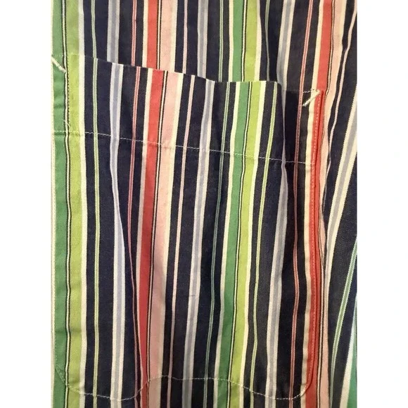 Tommay Hilfiger 2 Button Collar Band Stripe XL 17 34/35 Bright Casual 90s Y2K‎ - Picture 2 of 4